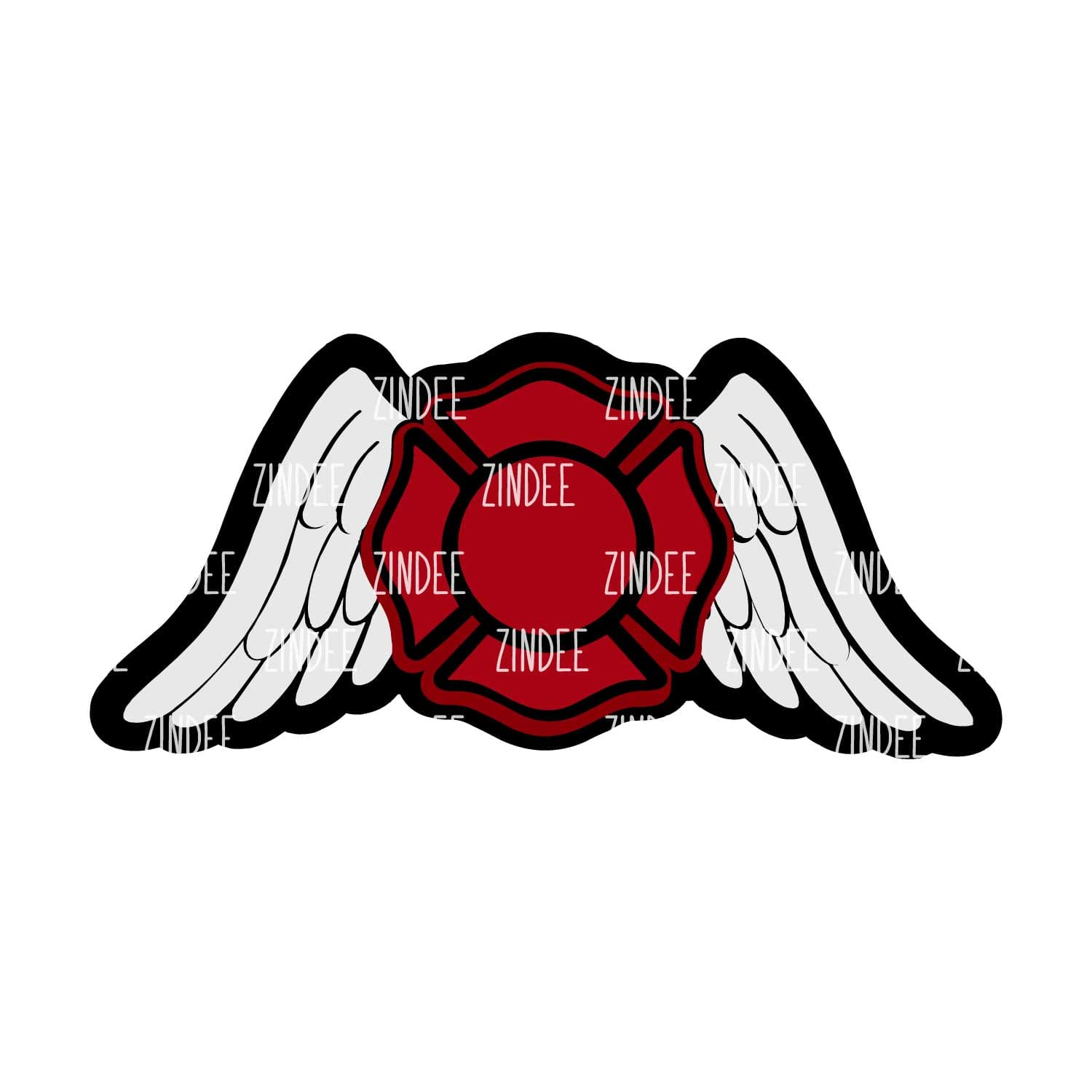 Alternative view of Maltese Cross with Wings acrylic blank (2 inch) NO HOLE