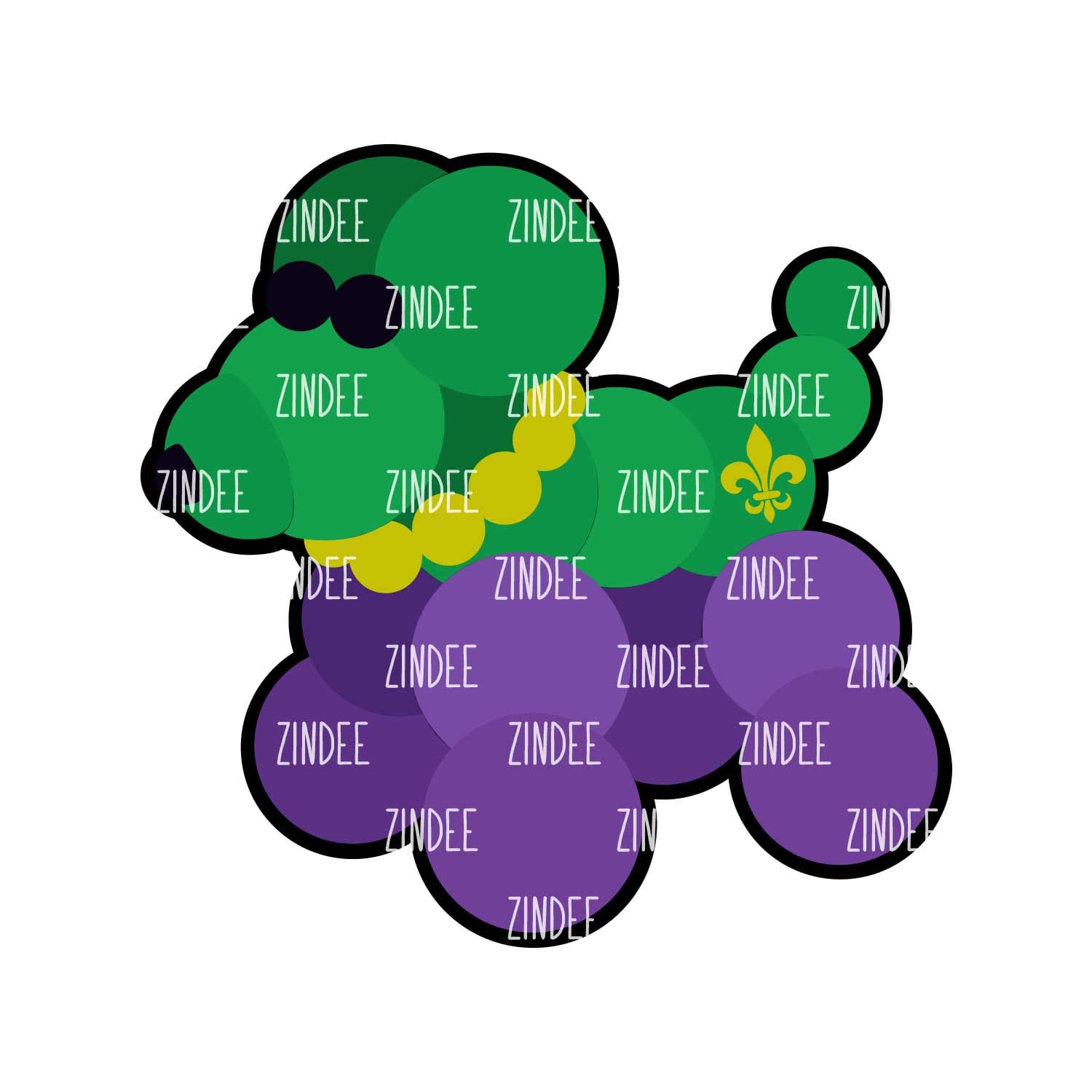 Mardi Gras Bead Dog Acrylic Blank- Sticker- UV DTF (3 inch)