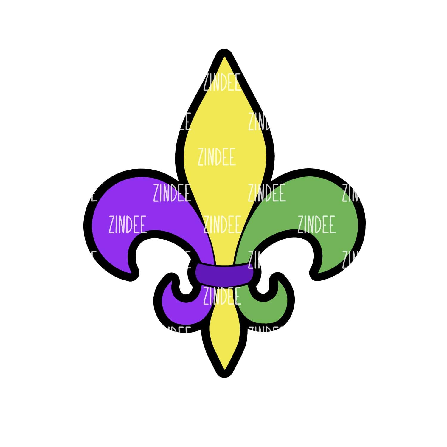 Mardi Gras Fleur De Lis Acrylic Blank- Sticker- UV DTF (3 inch)