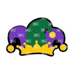 Mardi Gras Hat – Acrylic Badge Reel Blank (2") No Hole | Optional Sticker or UV DTF