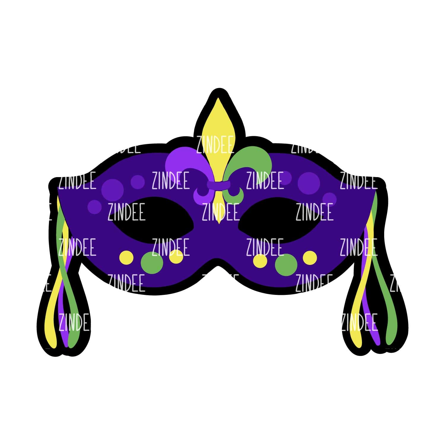 Mardi Gras Mask Acrylic Blank- Sticker- UV DTF (3 inch)