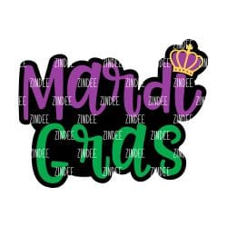 Mardi Gras (word) – Acrylic Badge Reel Blank (2") No Hole | Optional Sticker or UV DTF