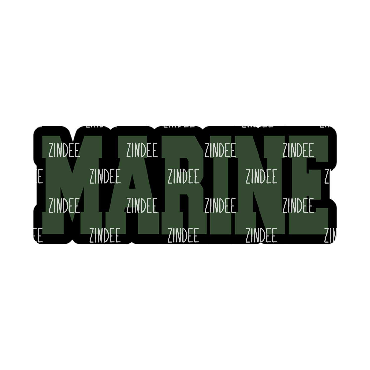 Marine (word) Acrylic Blank- Sticker- UV DTF (3 inch)
