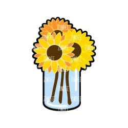 Mason Jar Sunflowers – Acrylic Keychain Blank (3") | Optional Sticker or UV DTF
