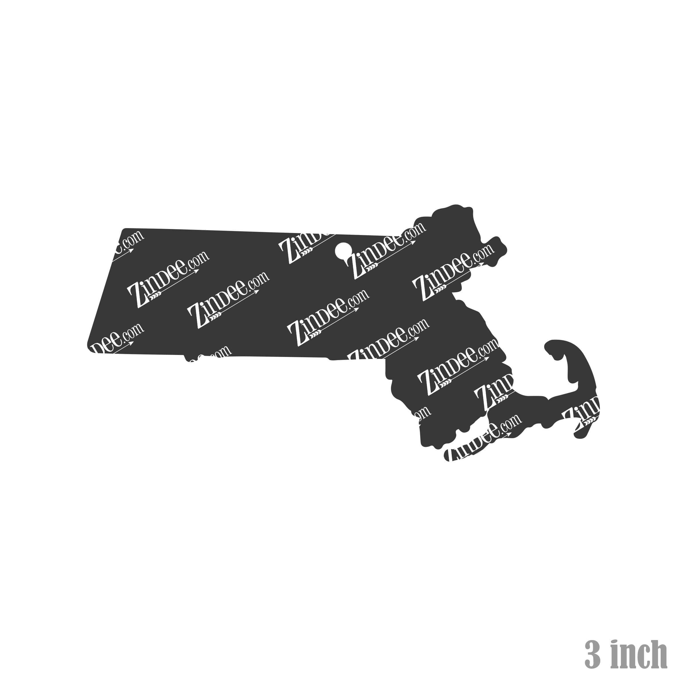 Alternative view of Massachusetts Acrylic Blank- Sticker- UV DTF (3 inch)