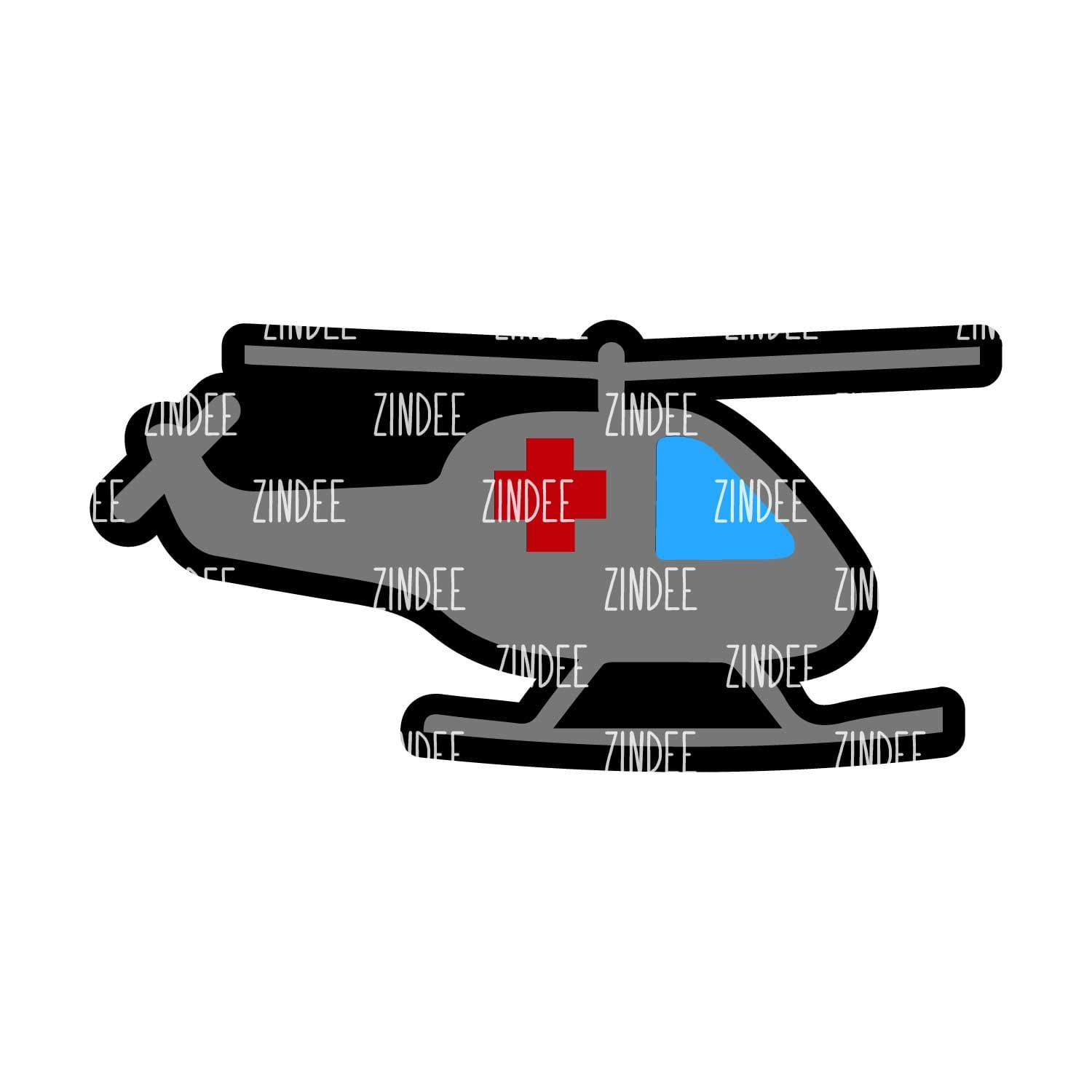 Medical Helicopter Acrylic Blank- Sticker- UV DTF (2 inch) NO HOLE