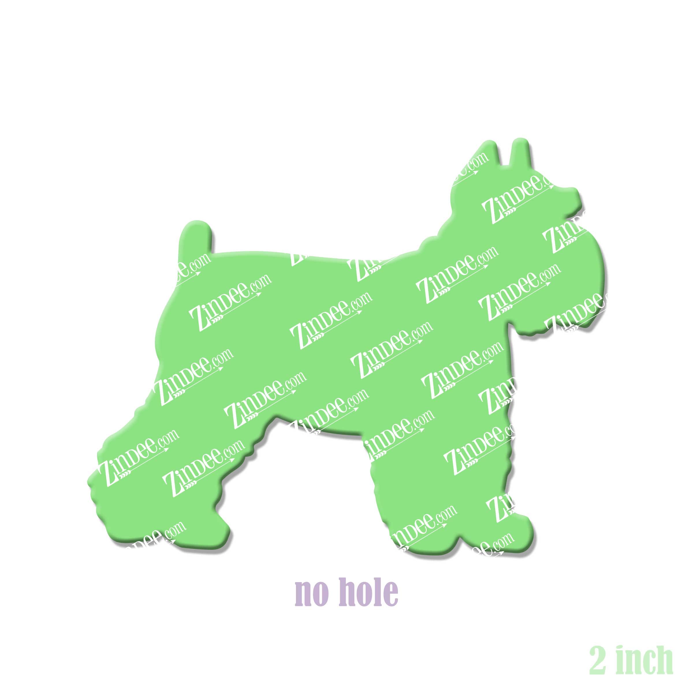Mini Schnauzer acrylic blank (2 inch) NO HOLE (5 piece minimum)
