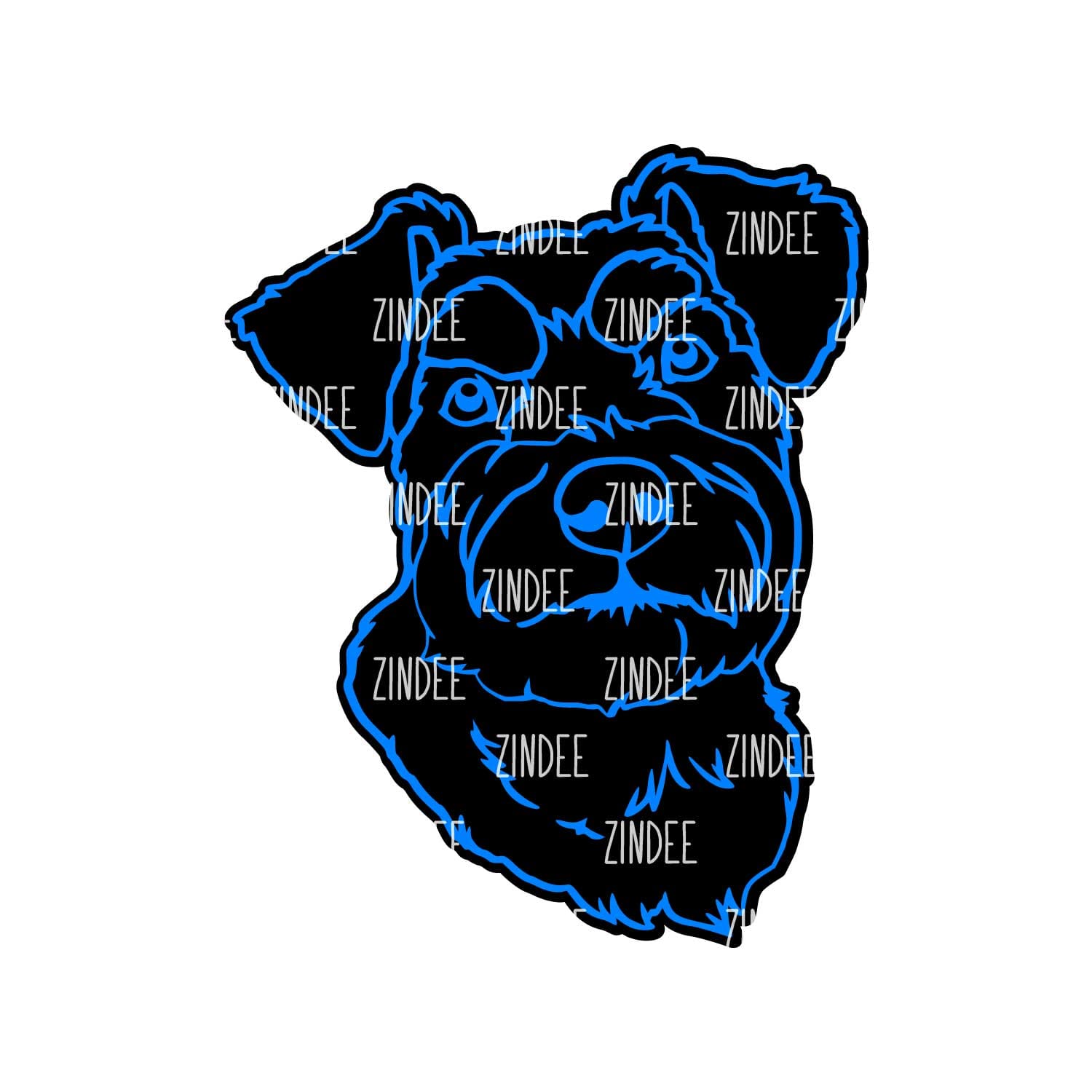 Alternative view of Mini Schnauzer Head acrylic blank (3 inch)