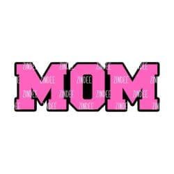 Alternative view of Mom (word) 3 inch (White Acrylic)