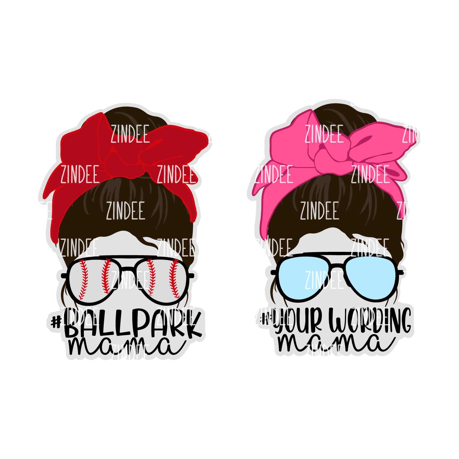 Mom with Bandana Acrylic Blank- Sticker- UV DTF (3 inch)