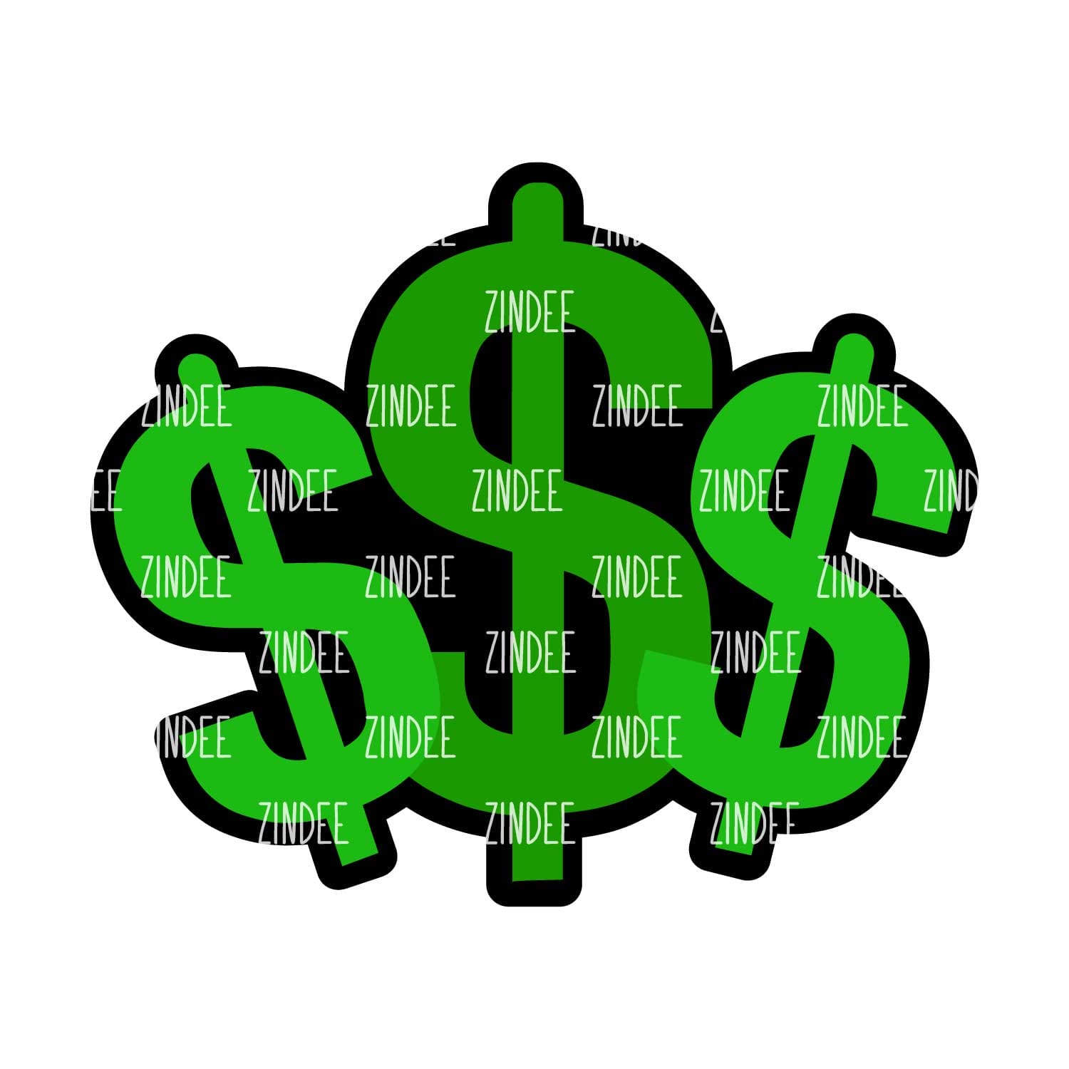 Money Sign Acrylic Blank- Sticker- UV DTF (3 inch)