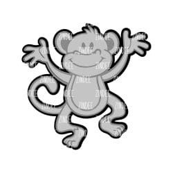 Monkey – Acrylic Badge Reel Blank (2") No Hole | Optional Sticker or UV DTF