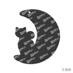 Alternative view of Moon with Cat – Acrylic Keychain Blank (3") | Optional Sticker or UV DTF