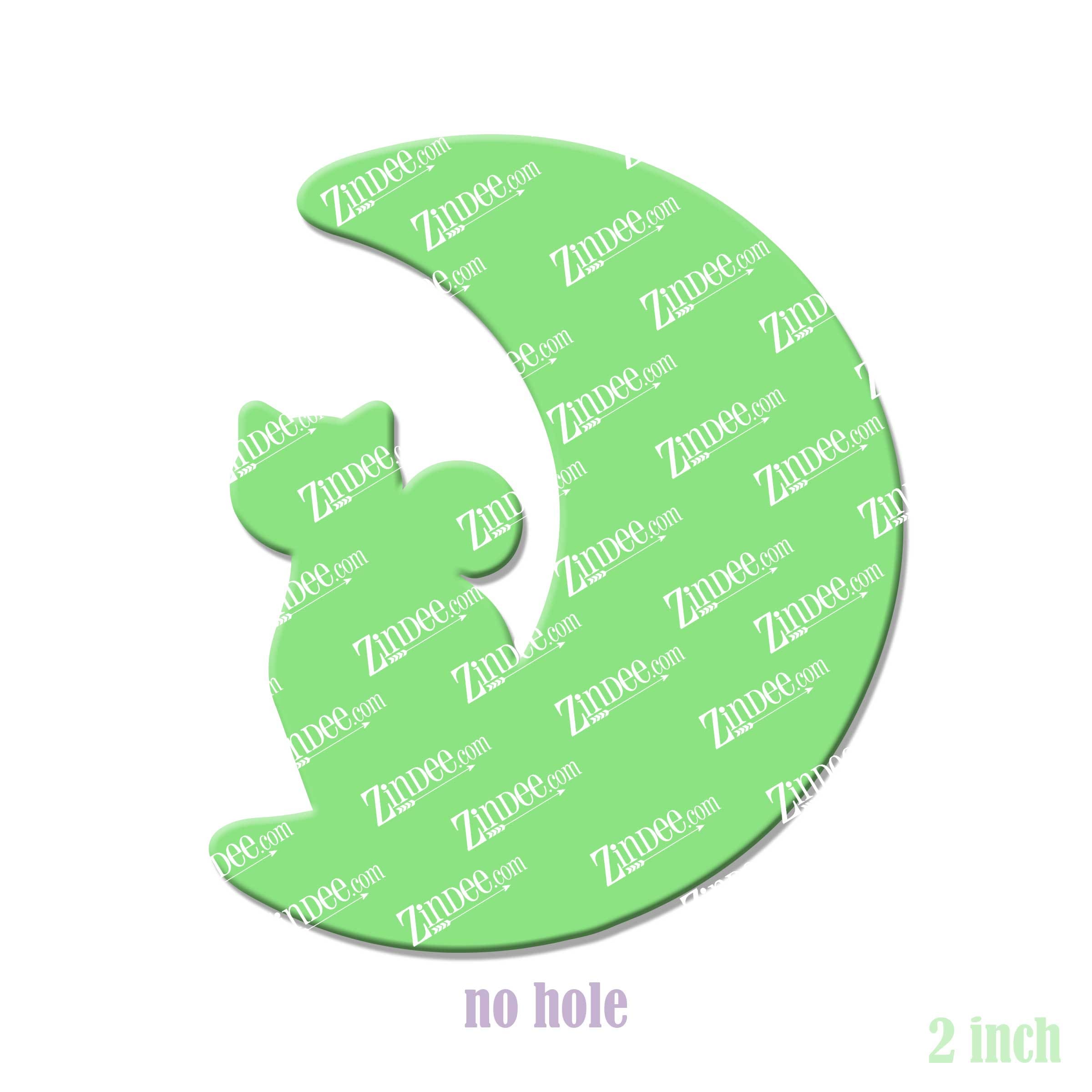 Alternative view of Moon with Cat Acrylic Blank- Sticker- UV DTF (2 inch) NO HOLE