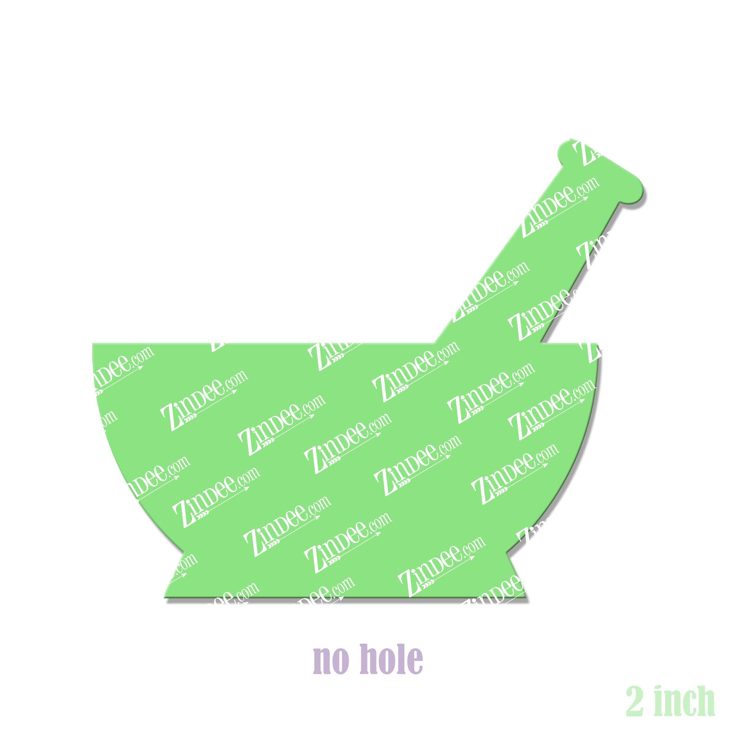 Alternative view of Mortar and Pestle Acrylic Blank- Sticker- UV DTF (2 inch) NO HOLE