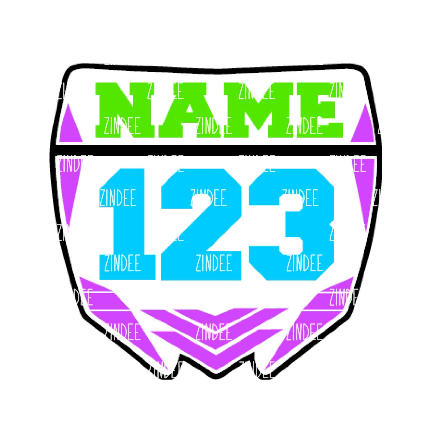 Alternative view of Motocross Number Plate acrylic blank (2 inch) NO HOLE