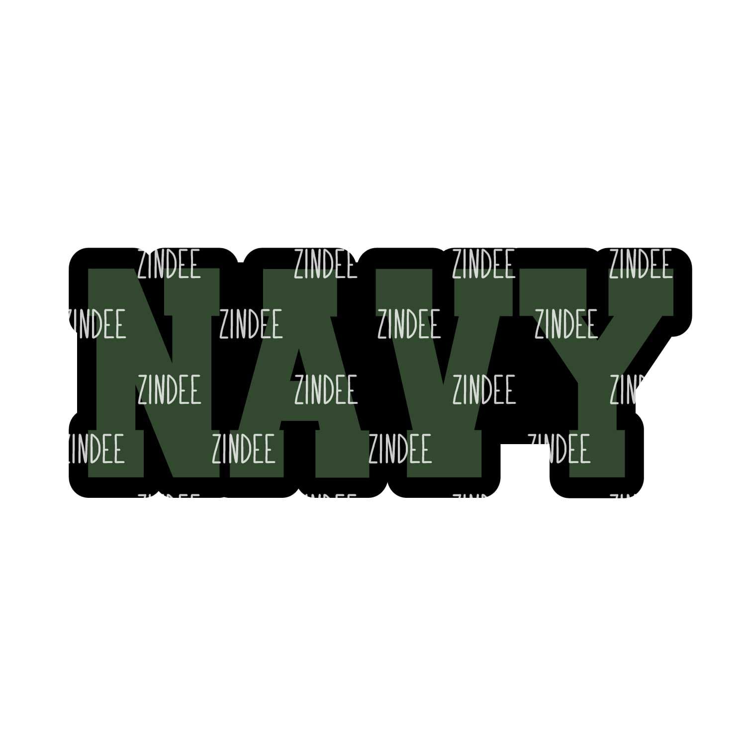 Navy (word) Acrylic Blank- Sticker- UV DTF (3 inch)