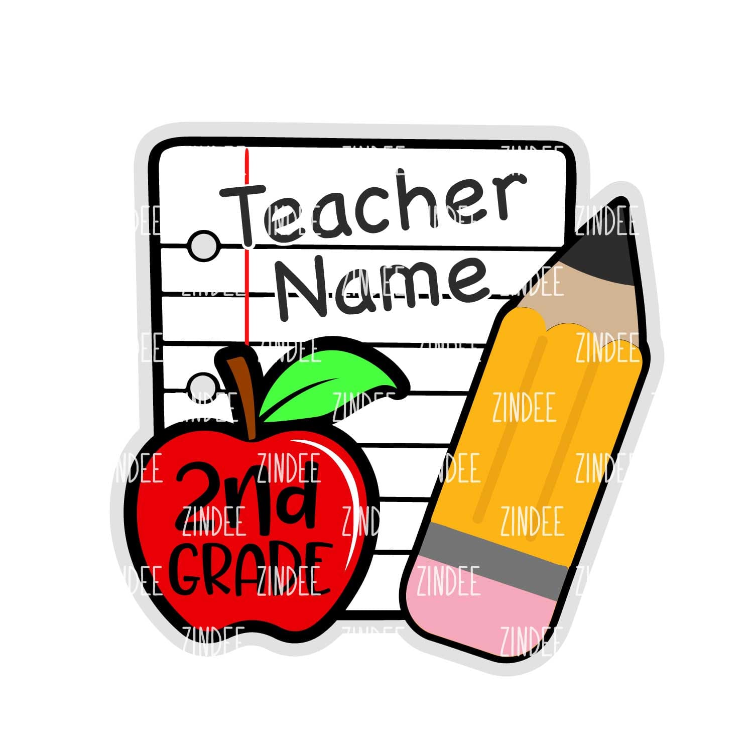 Notebook Paper Acrylic Blank- Sticker- UV DTF (2 inch) NO HOLE