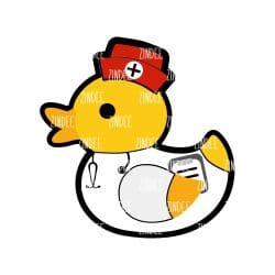 Nurse Duck – Acrylic Badge Reel Blank (2") No Hole | Optional Sticker or UV DTF