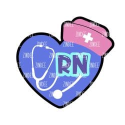 Nurse Heart – Acrylic Badge Reel Blank (2") No Hole | Optional Sticker or UV DTF