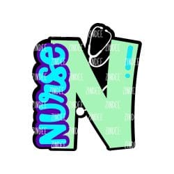 Nurse Monogram – Acrylic Badge Reel Blank (2") No Hole | Optional Sticker or UV DTF