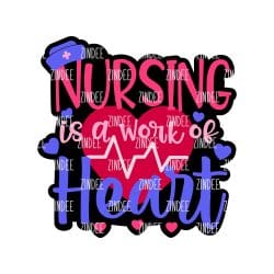Nursing is a Work of Heart – Acrylic Badge Reel Blank (2") No Hole | Optional Sticker or UV DTF