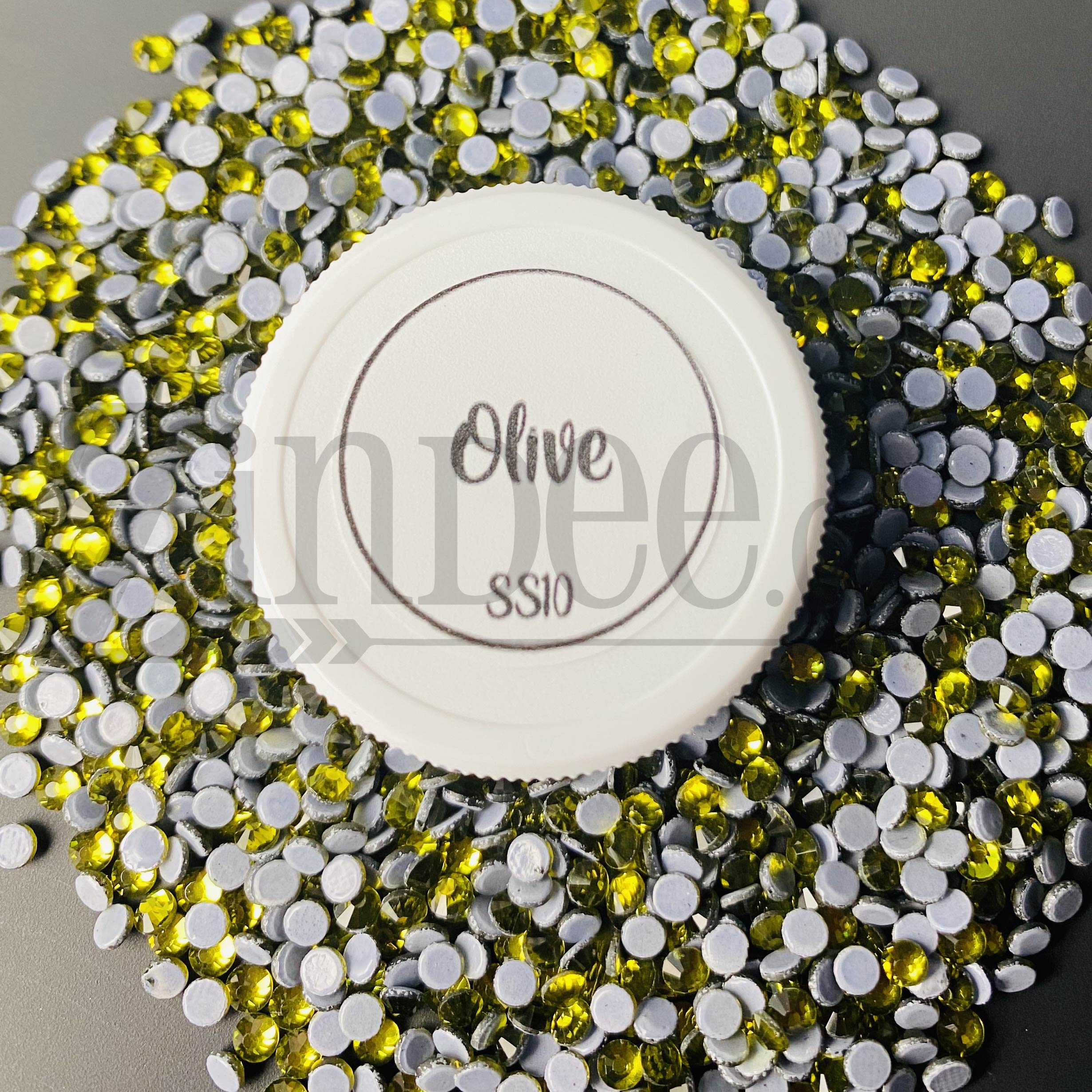 Olive Hotfix Rhinestone ss10 (machine cut) 10 Gross
