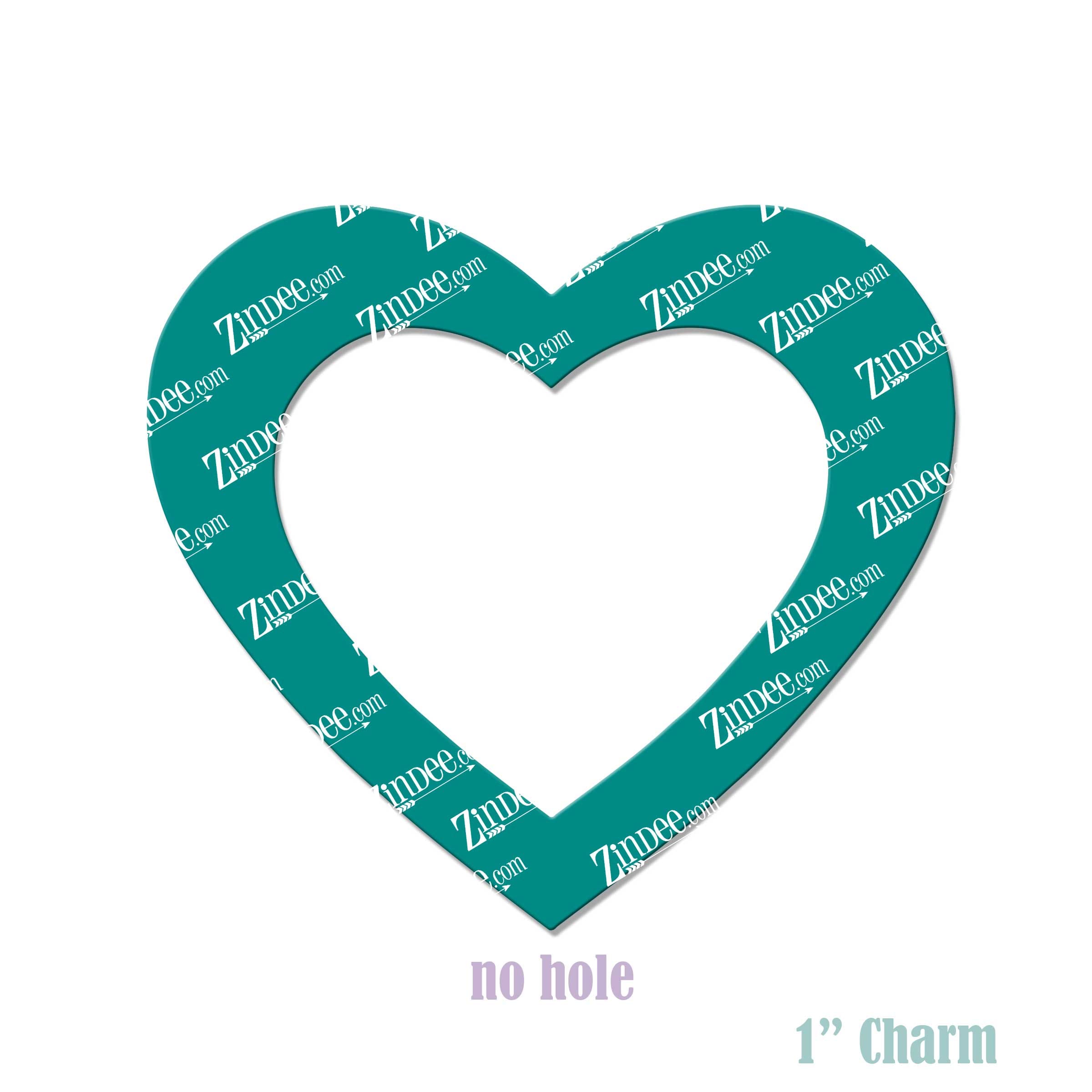 Open Heart 1 inch NO HOLE (10 Pack)