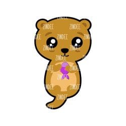 Otter with Fish Acrylic Blank- Sticker- UV DTF (1.5 inch)