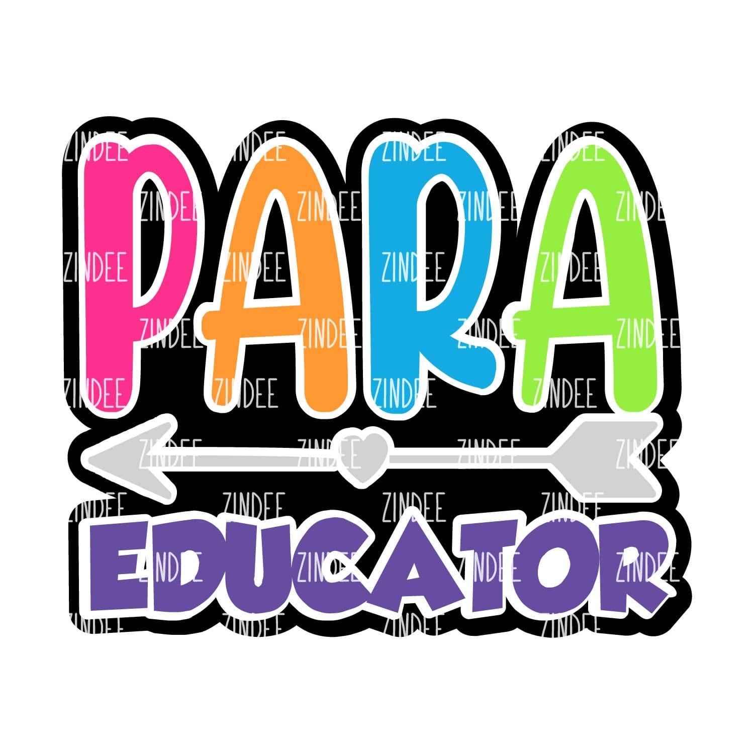 Para Educator Acrylic Blank- Sticker- UV DTF (2 inch) NO HOLE