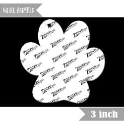 Paw Print 3 inch (White Acrylic)