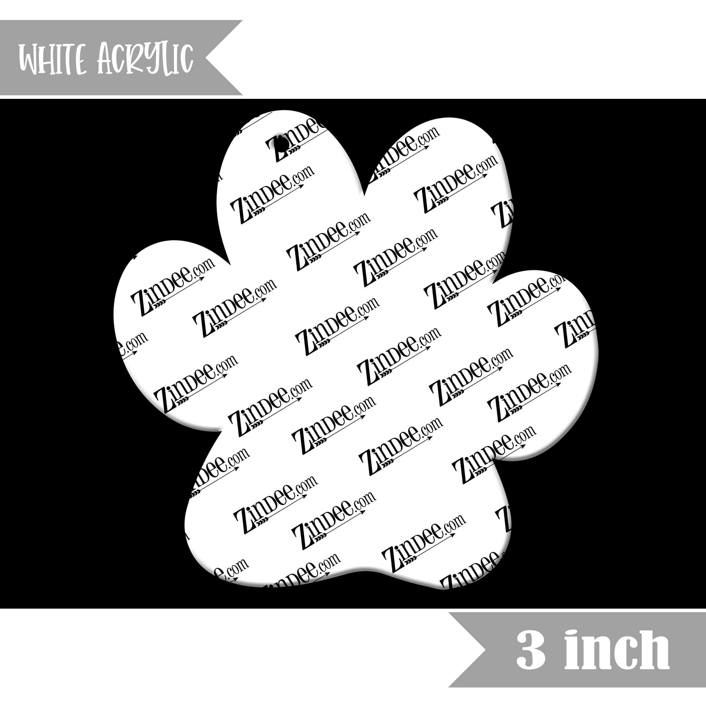Paw Print 3 inch (White Acrylic)