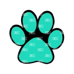 Alternative view of Paw Print .75 inch (shaker filler) NO HOLE (10 pack)