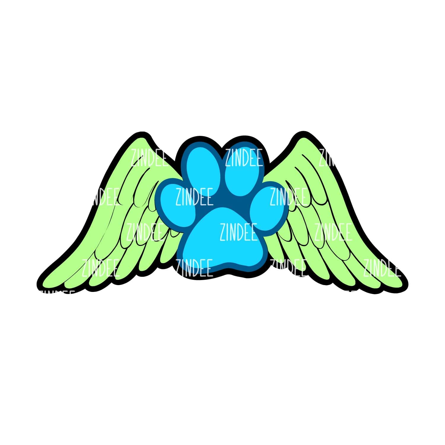 Paw with Wings Acrylic Blank- Sticker- UV DTF (2 inch) NO HOLE