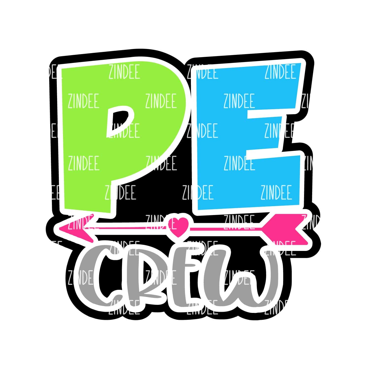 PE Crew Acrylic Blank- Sticker- UV DTF (2 inch) NO HOLE