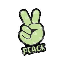 Peace Hand – Acrylic Badge Reel Blank (2") No Hole | Optional Sticker or UV DTF