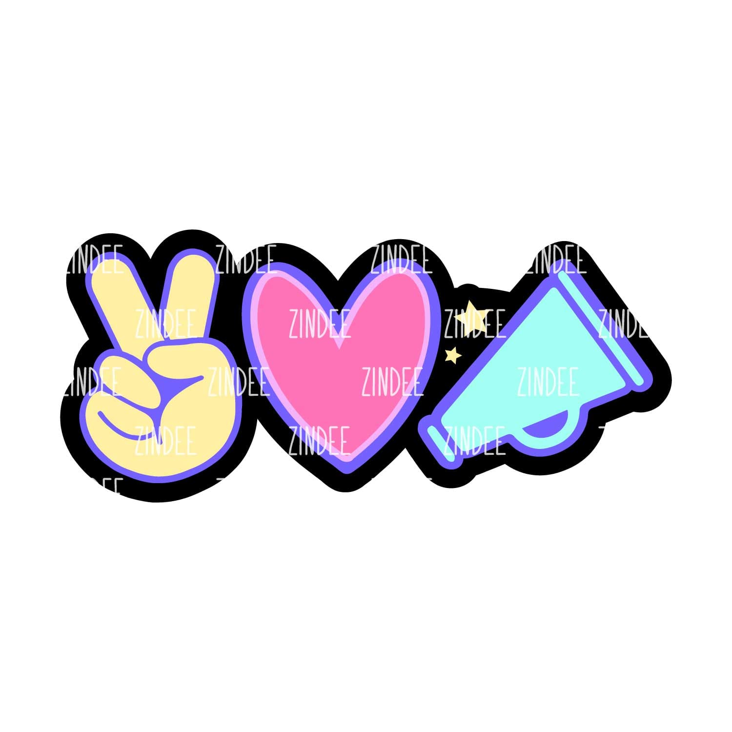 Alternative view of Peace Love Cheer acrylic blank (3 inch)