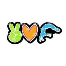 Alternative view of Peace Love Gymnastics acrylic blank (2 inch) NO HOLE (5 piece minimum)