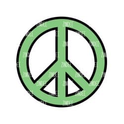 Peace Sign – Acrylic Badge Reel Blank (2") No Hole | Optional Sticker or UV DTF