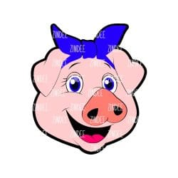 Alternative view of Pig with Bandana acrylic blank (3 inch)