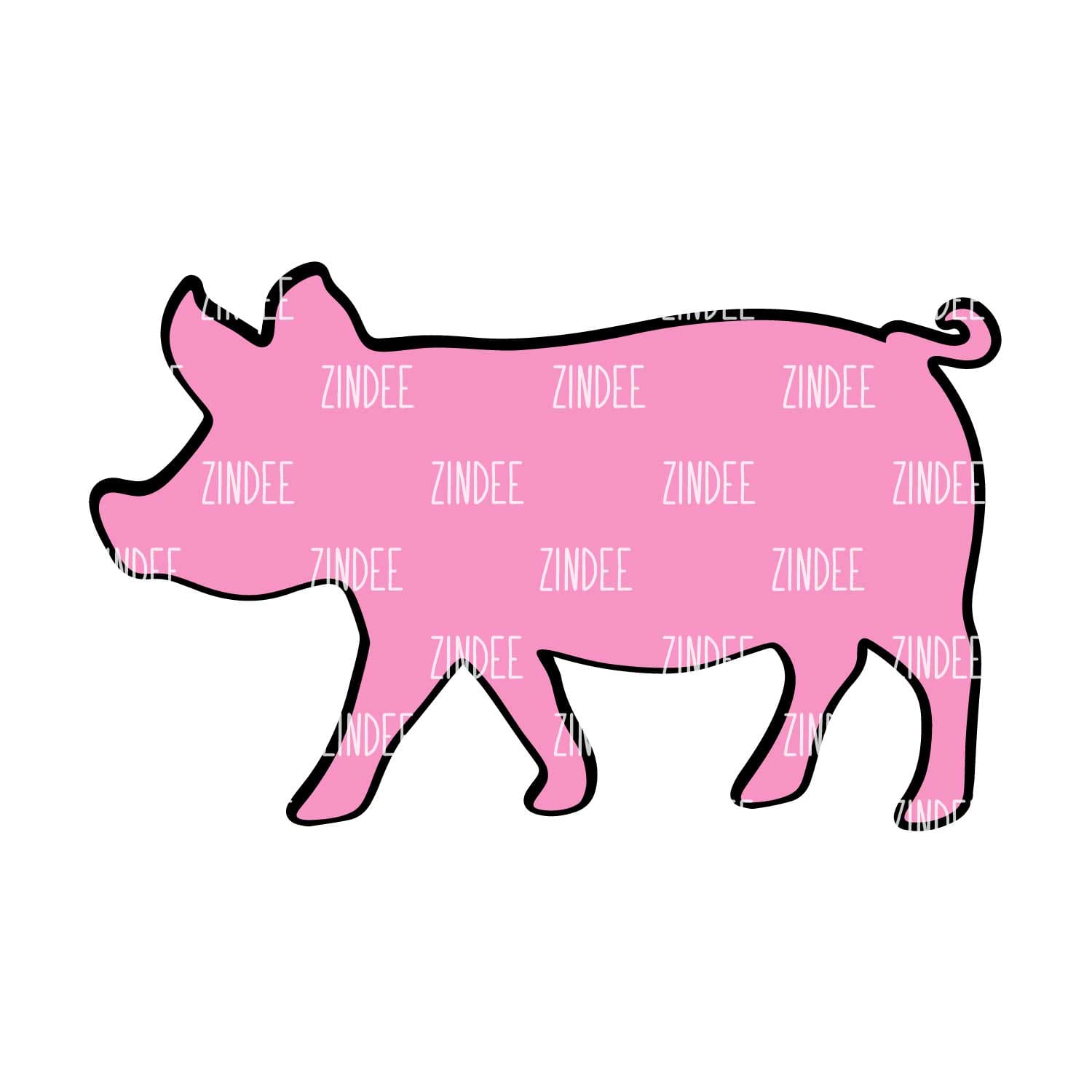 Pig Acrylic Blank- Sticker- UV DTF (3 inch)