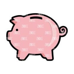 Piggy Bank – Acrylic Keychain Blank (3") | Optional Sticker or UV DTF