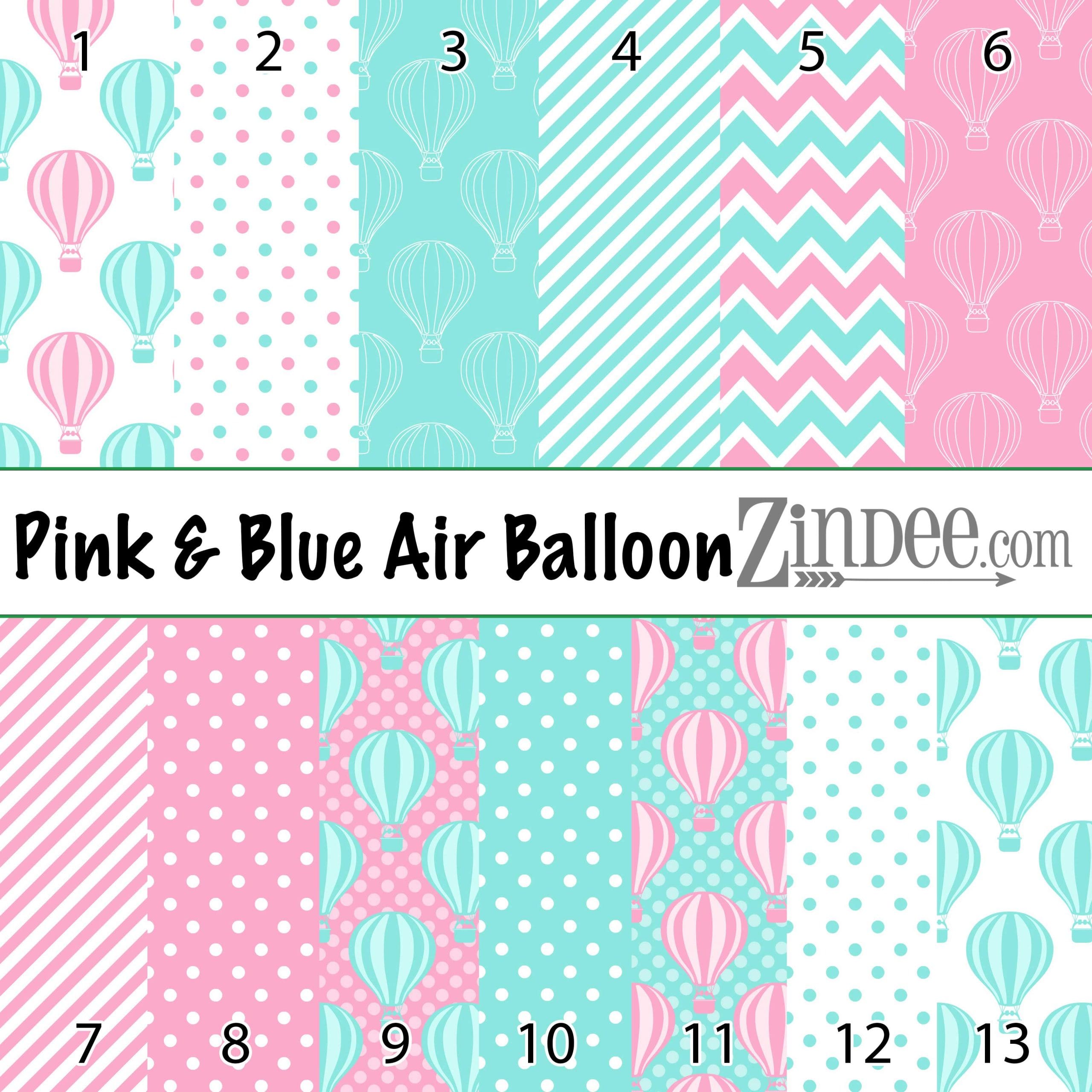 Pink & Blue Air Balloon (vinyl)