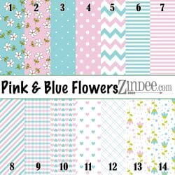Pink and Blue Flowers (vinyl)