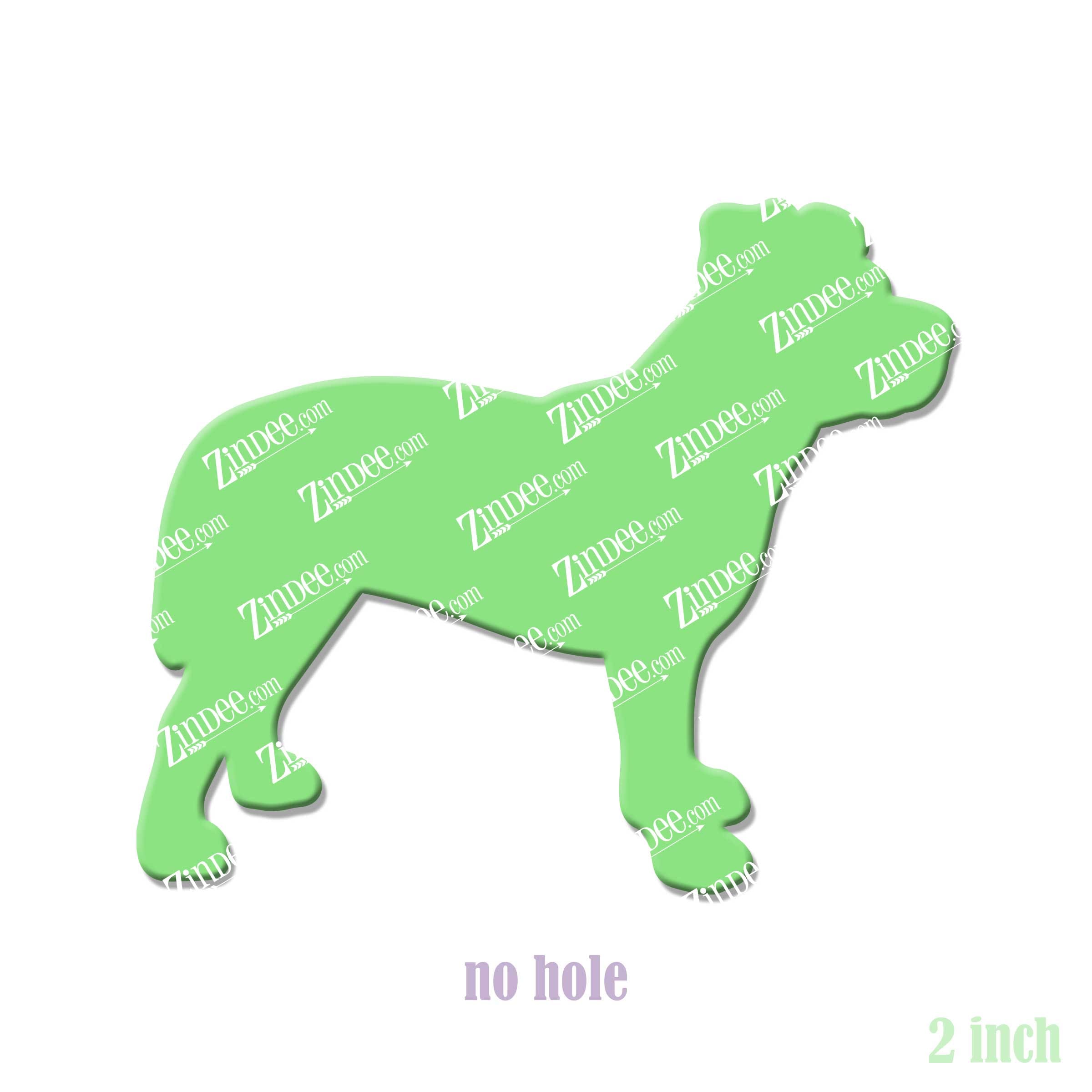 Pit Bull Uncropped Ears acrylic blank (2 inch) NO HOLE (5 piece minimum)