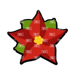 Poinsettia Acrylic Blank- Sticker- UV DTF (1.5 inch)
