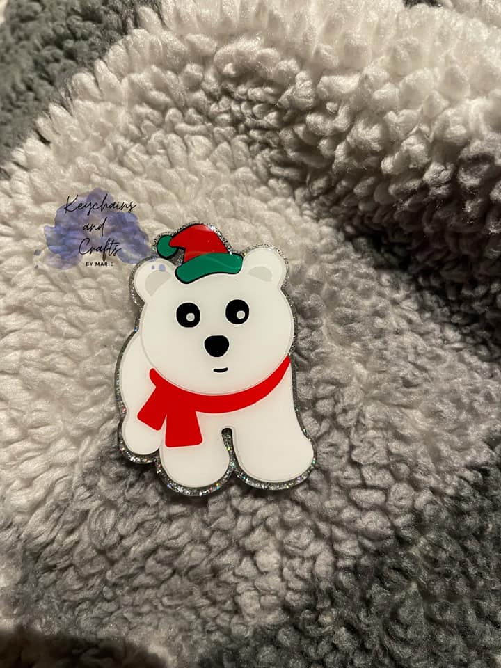 Polar Bear Acrylic Blank- Sticker- UV DTF (2 inch) NO HOLE - Image 3