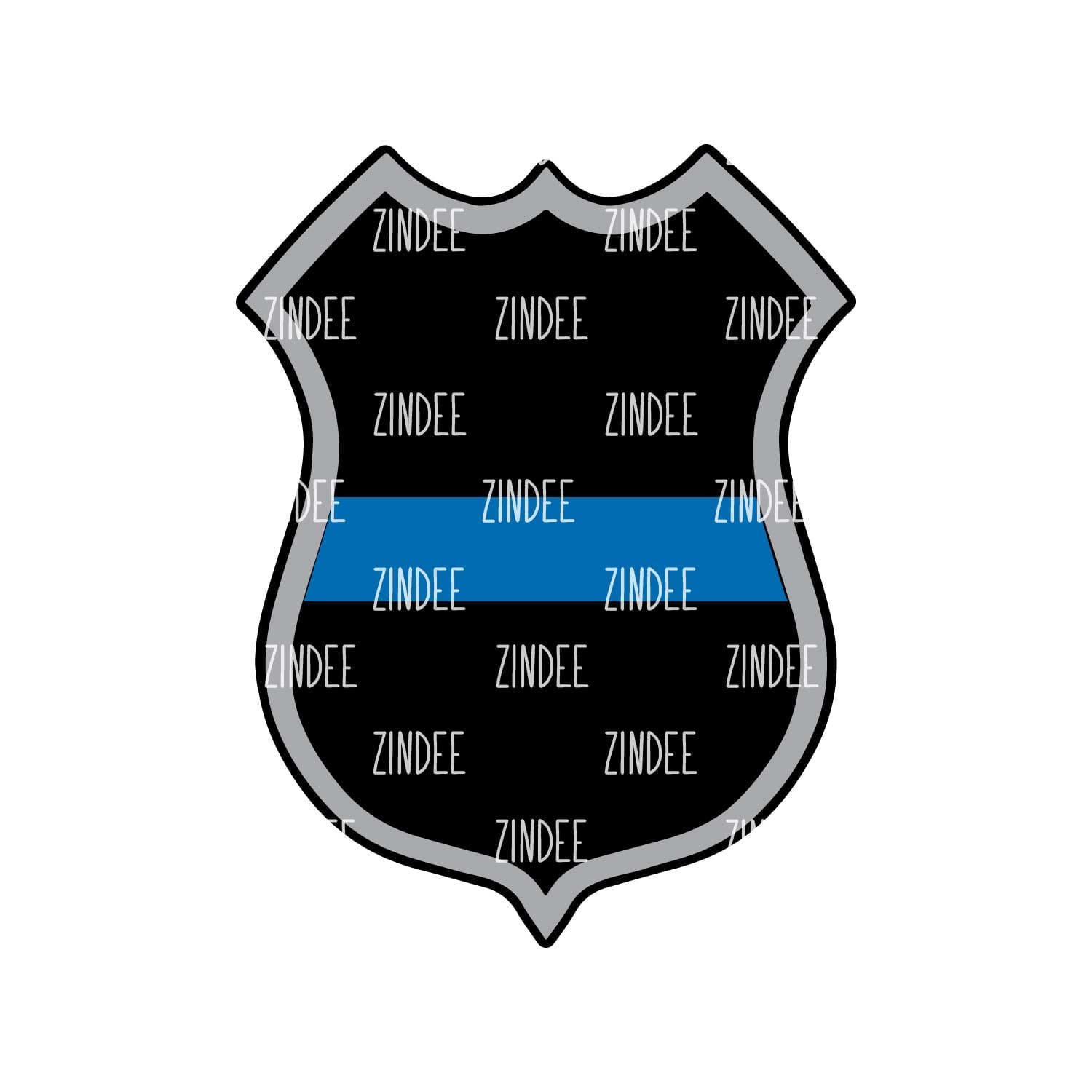 Police Badge 3 inch (Black Acrylic)
