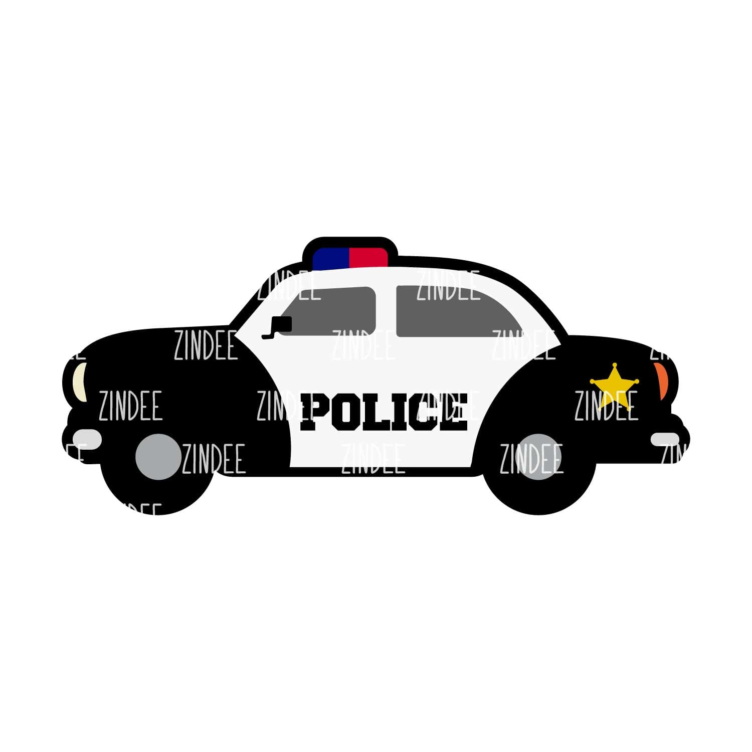 Police Car Acrylic Blank- Sticker- UV DTF (1.5 inch)