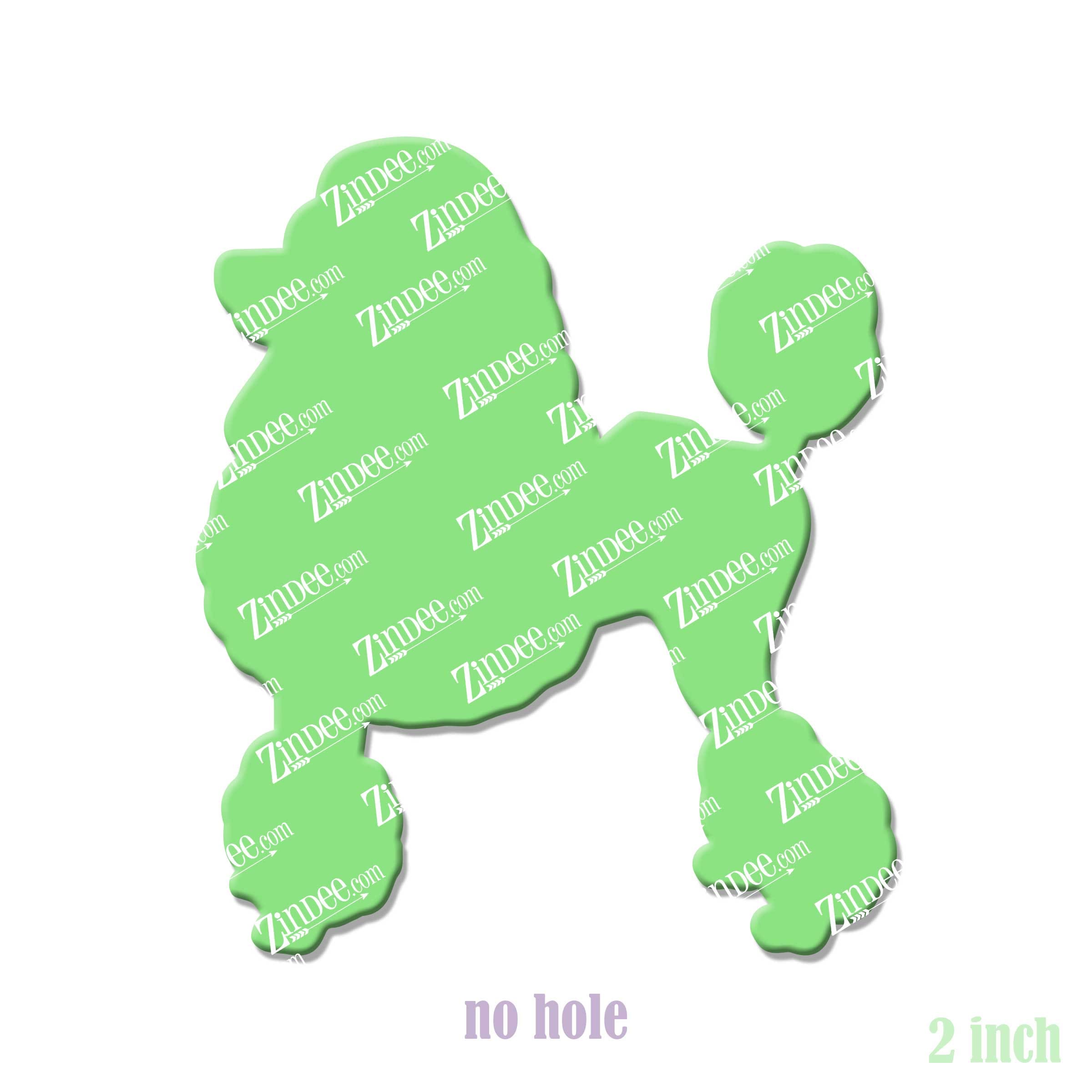 Poodle acrylic blank (2 inch) NO HOLE (5 piece minimum)